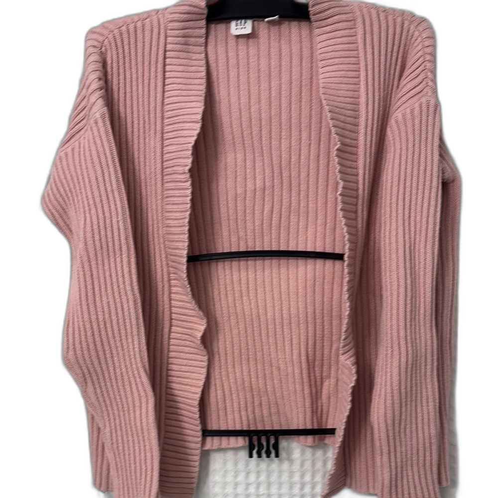 GAP Kids Pink Ribbed Cardigan with Black Trim